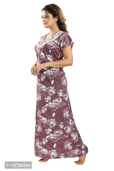 Hosiery Floral Embroidery Feeding/Maternity Nighty/Night Gown For Women-thumb2