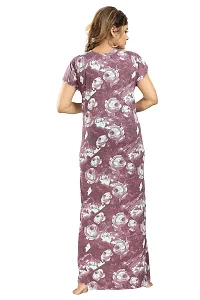 Hosiery Floral Embroidery Feeding/Maternity Nighty/Night Gown For Women-thumb2