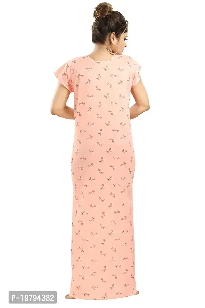 Hosiery Floral Embroidery Feeding/Maternity Nighty/Night Gown For Women-thumb2