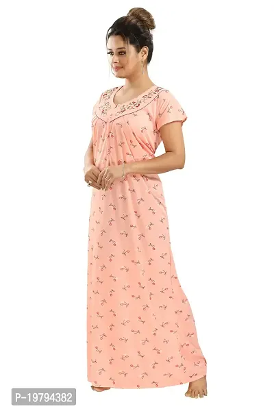 Hosiery Floral Embroidery Feeding/Maternity Nighty/Night Gown For Women-thumb4