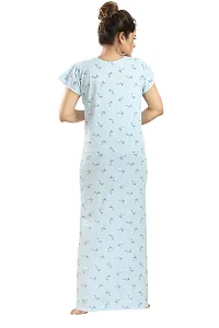 Hosiery Floral Embroidery Feeding/Maternity Nighty/Night Gown For Women-thumb1