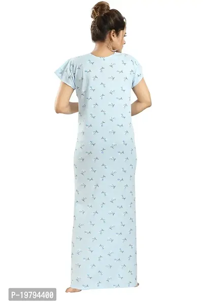 Hosiery Floral Embroidery Feeding/Maternity Nighty/Night Gown For Women-thumb2