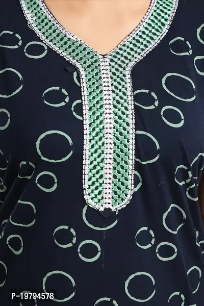 Heavy Sinker Premium Embroidery Nighty/Night Gown-thumb5