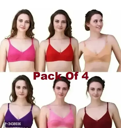 Women Padded Bra Pack Of 4-thumb0
