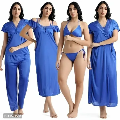 Buy 6 Piece Nighty Set Blue Online In India At Discounted Prices