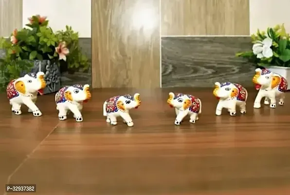 Handmade Elephant Statue for Living Room Decor and Gift Decorative Showpiece Pack of 6 Pieces  8 cm