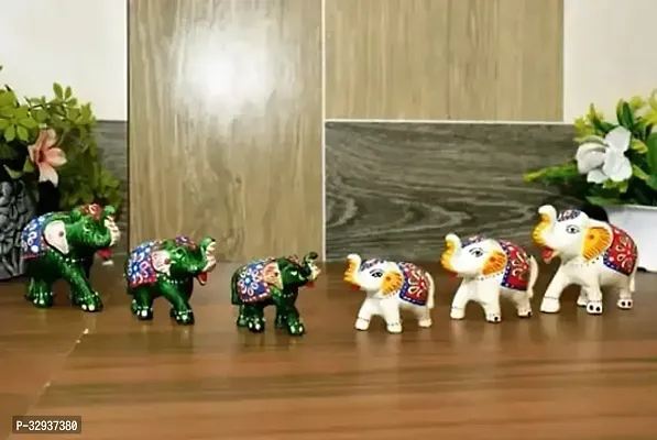 Handmade Elephant Statue for Living Room Decor and Gift Decorative Showpiece Pack of 6 Pieces  8 cm