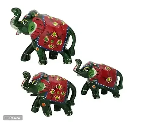 Handmade Elephant Statue for Living Room Decor and Gift Decorative Showpiece Pack of 3 Pieces  8 cm