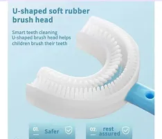 U Shaped Toothbrush for Kids, 2-6 Years Kids Baby Infant Toothbrush, Food Grade Ultra Soft Silicone Brush Head, Whole Mouth Cleaning Toolnbsp;pack of 2-thumb4