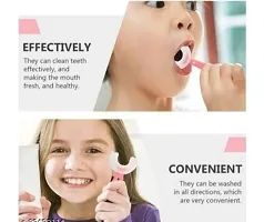 U Shaped Toothbrush for Kids, 2-6 Years Kids Baby Infant Toothbrush, Food Grade Ultra Soft Silicone Brush Head, Whole Mouth Cleaning Toolnbsp;pack of 2-thumb3