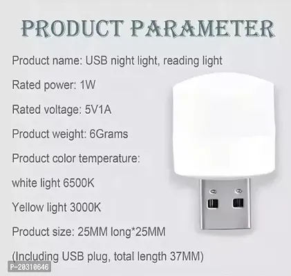 Innovations Plug in LED Night Light Mini USB LED Light Flexible USB LED Ambient Light Mini USB LED Light, LED Portable car Bulb, Indoor, Outdoor, Reading, Sleep (3 pcs)-thumb2