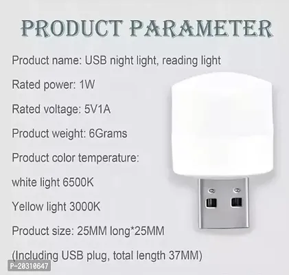 Innovations Plug in LED Night Light Mini USB LED Light Flexible USB LED Ambient Light Mini USB LED Light, LED Portable car Bulb, Indoor, Outdoor, Reading, Sleep (4 pcs)-thumb2