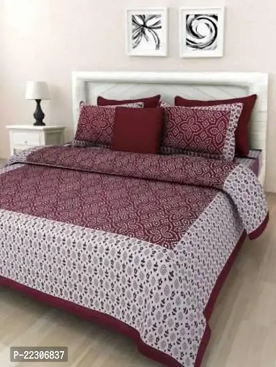 Jaipur Print Cotton Double Bedsheet with 2 Pillow Covers-thumb0