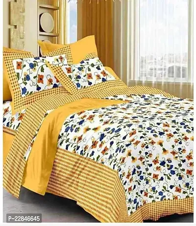 Printed Cotton Double Bedsheet with 2 Pillow Covers-thumb0