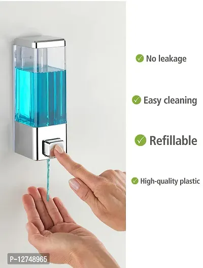 Twizzle Hand wash Dispenser Liquid Soap Shampoo Dispenser Pump Bottle Wall Mounted for Bathroom Kitchen Wash Basin (400ml,Pack of 1, Royal White)-thumb5