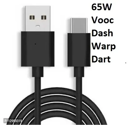 65W Type C Dash Vooc Supervooc Warp dart 6A fast charging and Sync 1M Data Cable