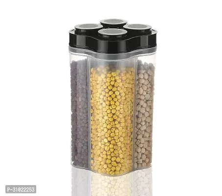 Stylish 4 Section Storage Container Jar for Cereal  with Lid, 2500 Ml-thumb2