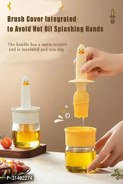 200 ml Oil Dispenser Bottle With cute duck Silicone oil and pastry Brush-thumb5