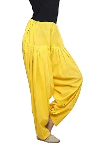 Patiyala Hub Women's Plain Patiala Cotton Patiala Semi Patiala Salwar Without Dupatta(Size: Free Size, Length: 41 Inches) (Cotton, Yellow)-thumb2