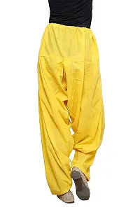 Patiyala Hub Women's Plain Patiala Cotton Patiala Semi Patiala Salwar Without Dupatta(Size: Free Size, Length: 41 Inches) (Cotton, Yellow)-thumb1