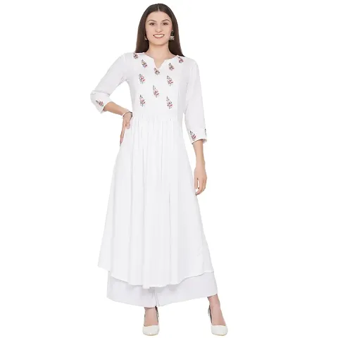 Floral Summer Embroidered Flex Kurti