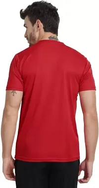 Mens Round Neck Half Sleeve Plain Dry Fit T-Shirts-thumb1