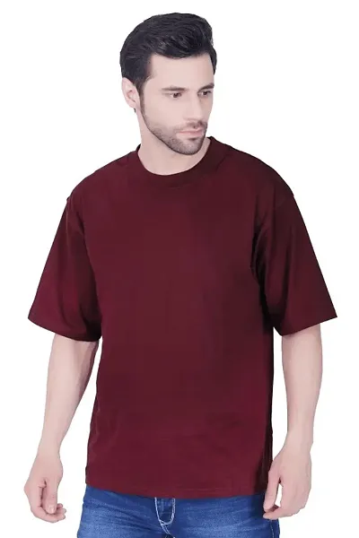 Stylish Solid Round Neck T-Shirt For Men