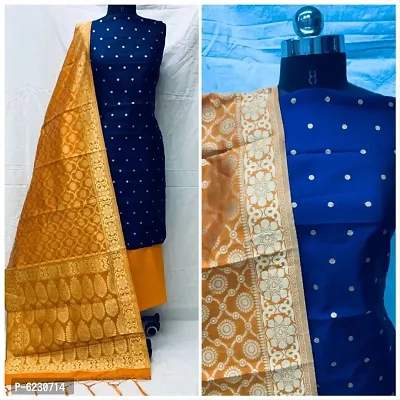 Banarasi Jacquard Dress Material with Dupatta-thumb0