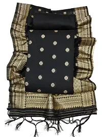 Womens Jacquard Black Banarasi Silk Woven Salwar Suit (Dress) Material With Dupatta.(Krishvi)-thumb1