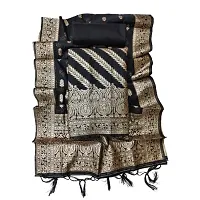 Womens Jacquard Black Banarasi Silk Woven Salwar Suit (Dress) Material With Dupatta.(Yaksha)-thumb1