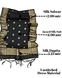 Womens Jacquard Black Banarasi Silk Woven Salwar Suit (Dress) Material With Dupatta.(Krishvi)-thumb2