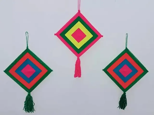 Stylish Colorful Fabric Wall Hanging For Home Decor Set Of 3