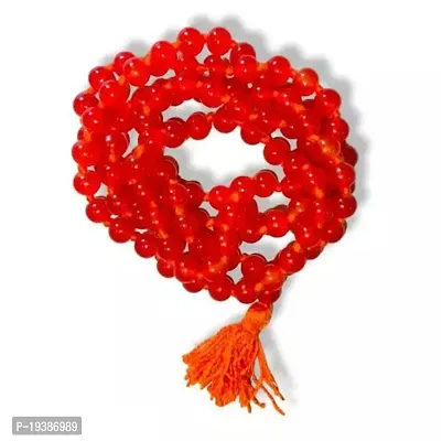 Glass Mala Red 108 Beads 8 Mm