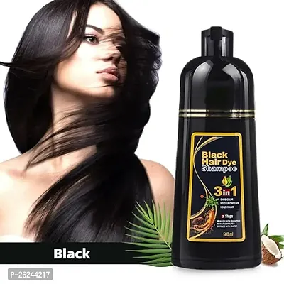 Herbal 3 in 1 Hair Dye Instant Black Hair Shampoo for Women  Men 500ml