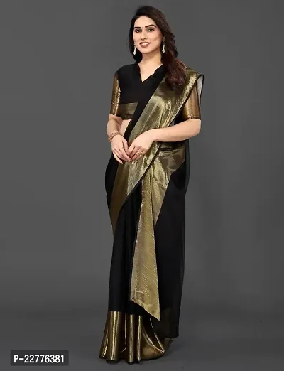 Fancy Chiffon Saree with Blouse Piece for Women-thumb0