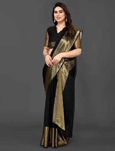 New In Art Silk Saree with Blouse piece 