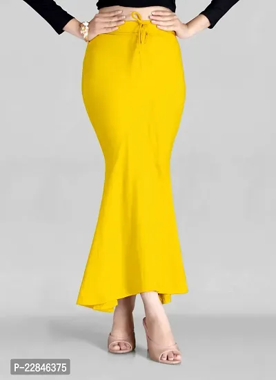 Reliable Yellow Lycra Blend  Stitched Patticoats For Women