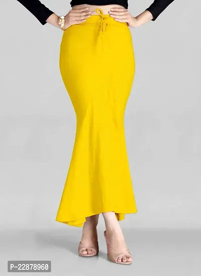 Yellow Polyester Spandex Saree Shapewear-thumb0