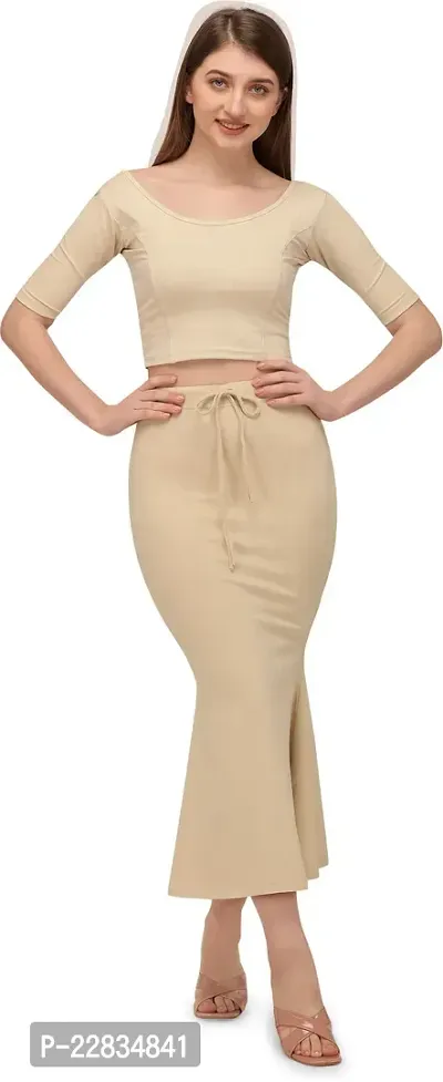 Stylish Beige Polyester Spandex Solid Tummy And Thigh Shaper For Women-thumb4