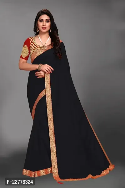 Fancy Chiffon Saree with Blouse Piece for Women-thumb0