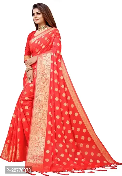 Fancy Silk Blend Saree with Blouse Piece for Women-thumb3