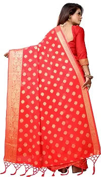 Fancy Silk Blend Saree with Blouse Piece for Women-thumb1