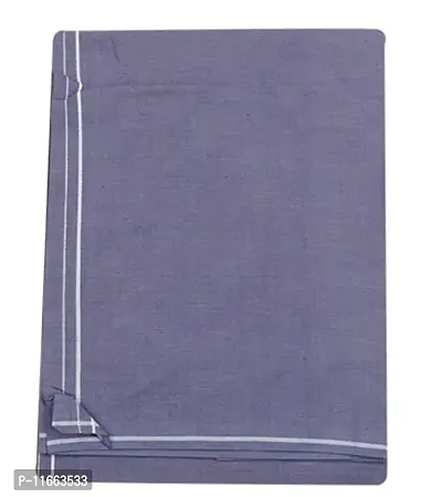 Ethazh Mens Cotton Lavender Colour Dhoti With Small Border(2.00Mtr Dhoti)