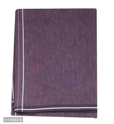 Ethazh Mens Cotton Purple Colour Dhoti With Small Border(2.00Mtr Dhoti)