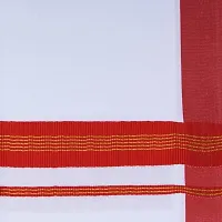 Ethazh Mens Cotton White Dhoti With Red Fancy Border(4.00Mtr)-thumb2