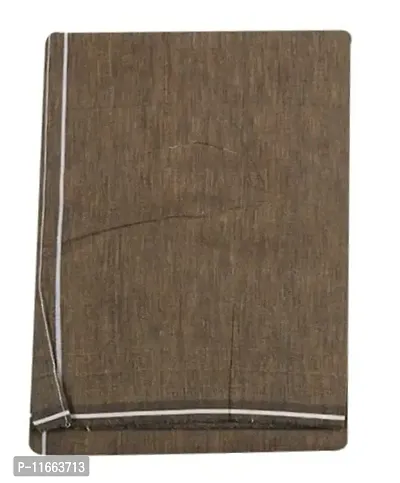 Ethazh Mens Cotton Brown Colour Dhoti With Small Border(2.00Mtr Dhoti)