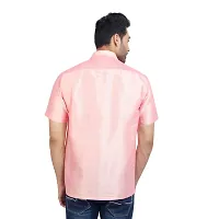 ETHAZH Mens Halfsleeve Silk Shirt Rose-thumb3