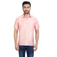 ETHAZH Mens Halfsleeve Silk Shirt Rose-thumb1