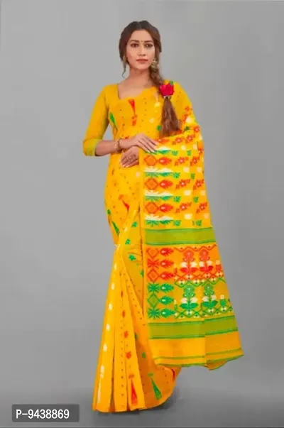 Beautiful Cotton Silk Jamdani Saree without Blouse piece