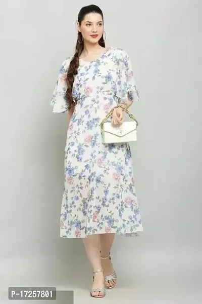 Stylish Georgette Printed Dress For Women